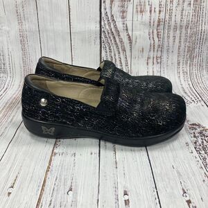 Alegria Keli Kel-538 Totally Cellular Black Silver Comfort Clogs, Women’s 41|11